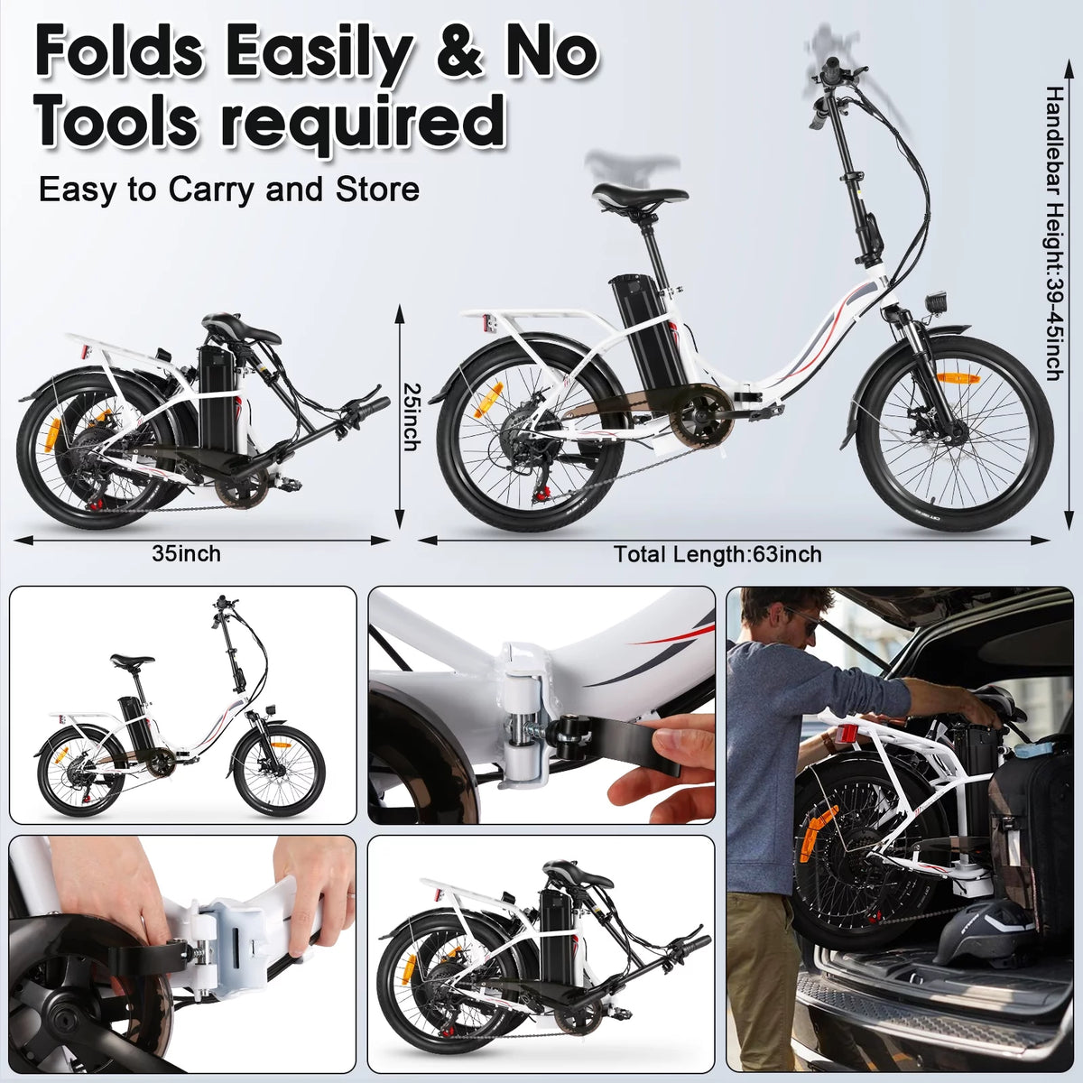 500W Folding Electric Bike for Adults L470875