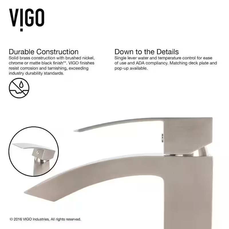 Single Handle Brushed Nickel Bathroom Faucet G840