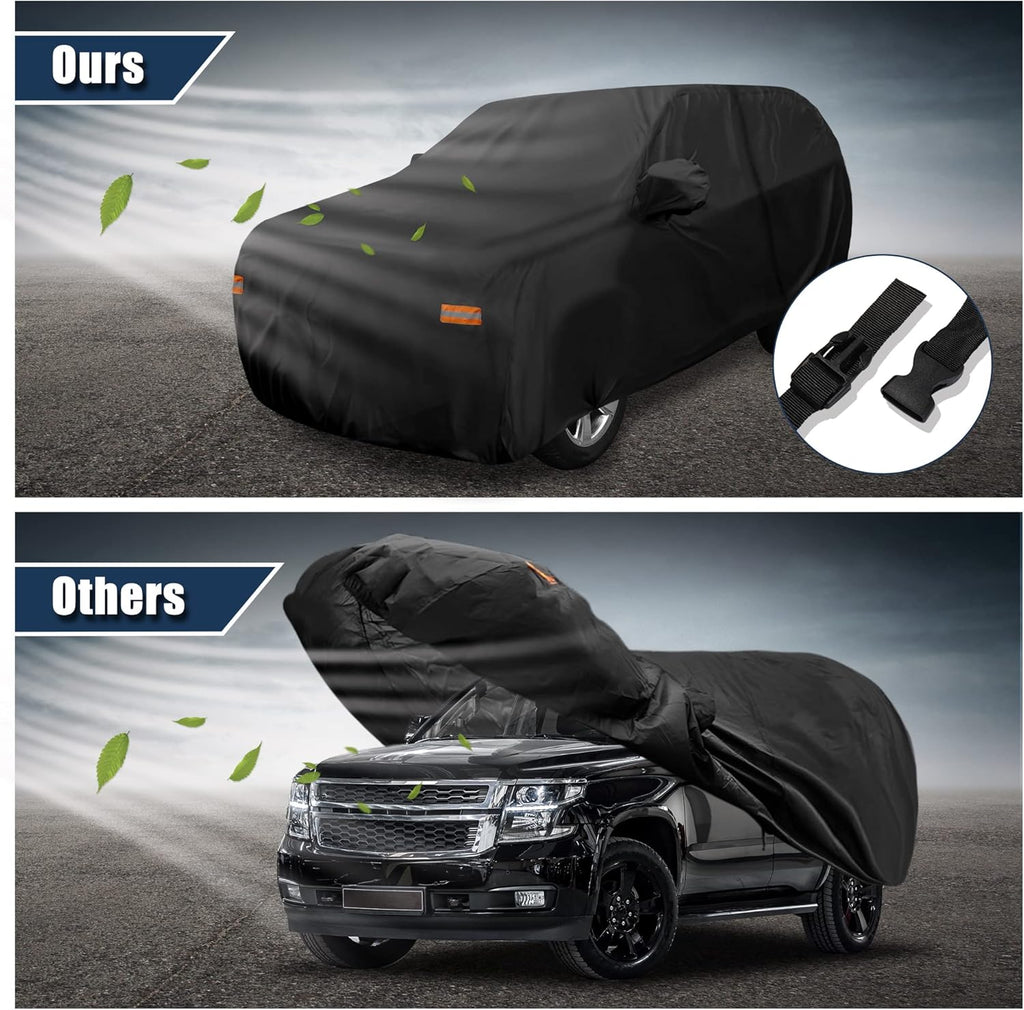 Black Car Cover with Driver Door Zipper O338986