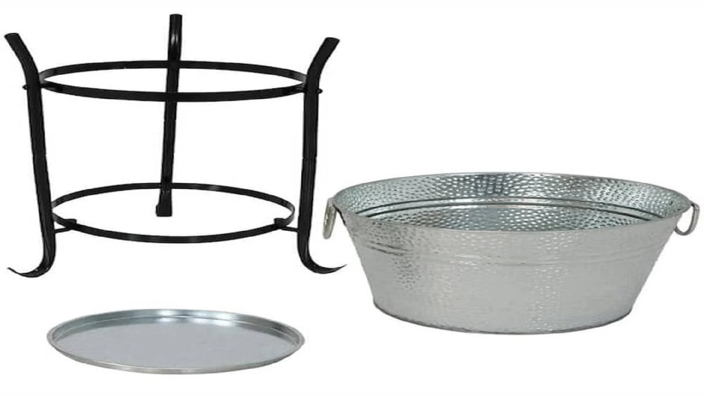 Galvanized Steel Beverage Tub with Tray and Stand V8861