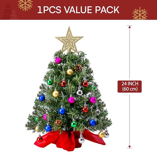 24" Mini Christmas Tree Tabletop Set with Clear LED Lights K70838