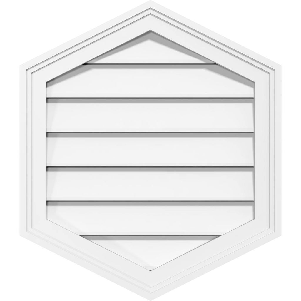 24x22W x 40x22H Vertical Peaked Surface Mount PVC Gable Vent 12/12 Pitch U476