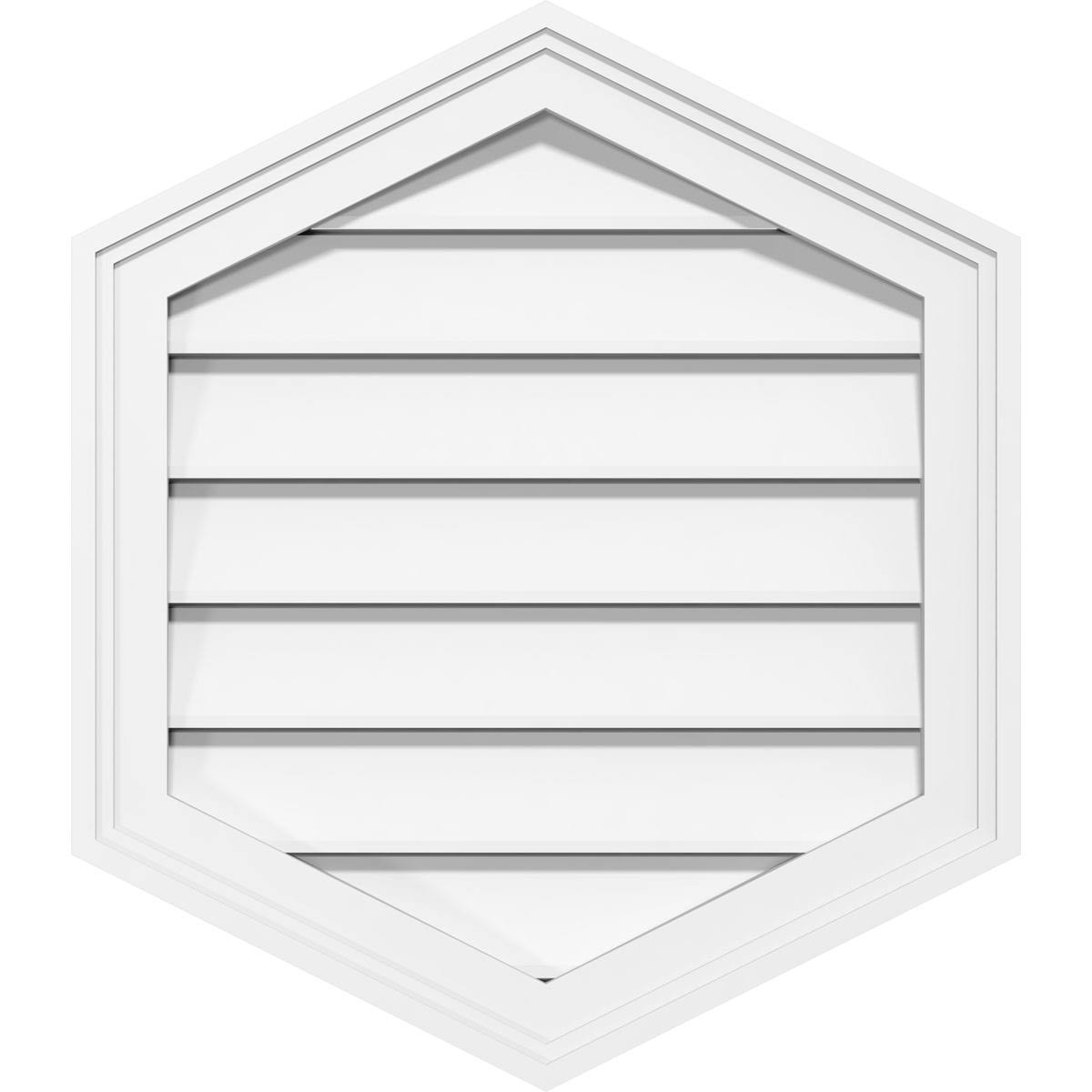 24x22W x 40x22H Vertical Peaked Surface Mount PVC Gable Vent 12/12 Pitch U476