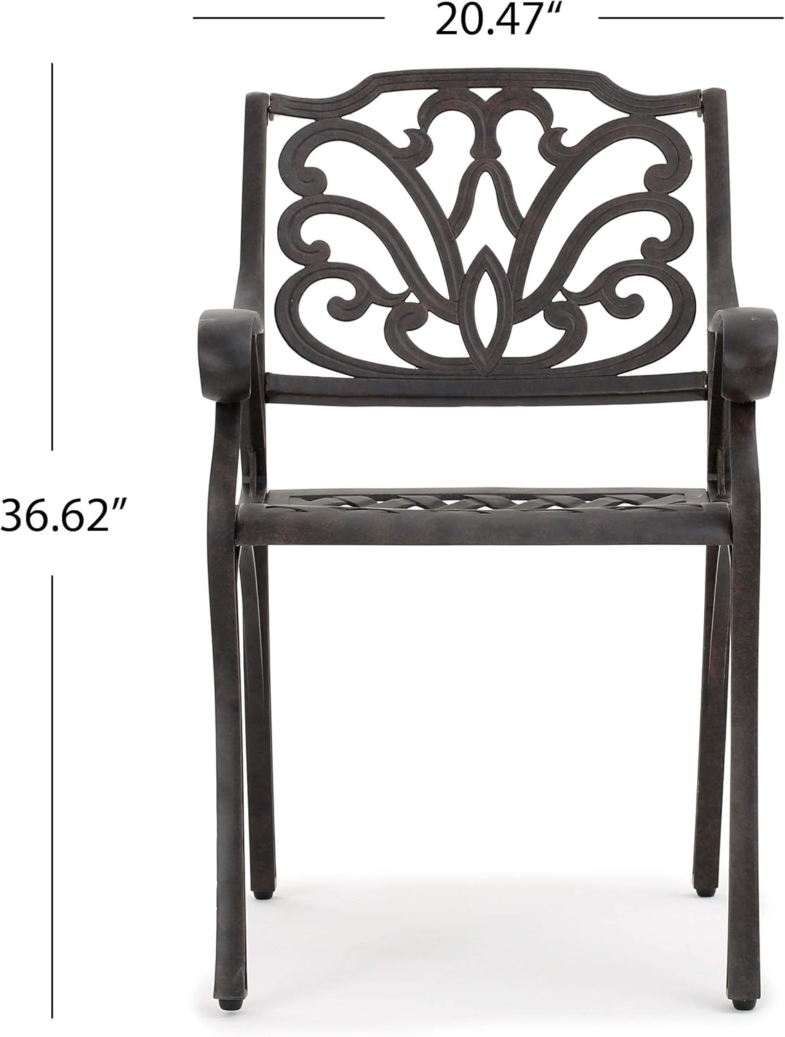 Bronze 5-Pcs Cast Aluminum Circular Dining Set Q60695