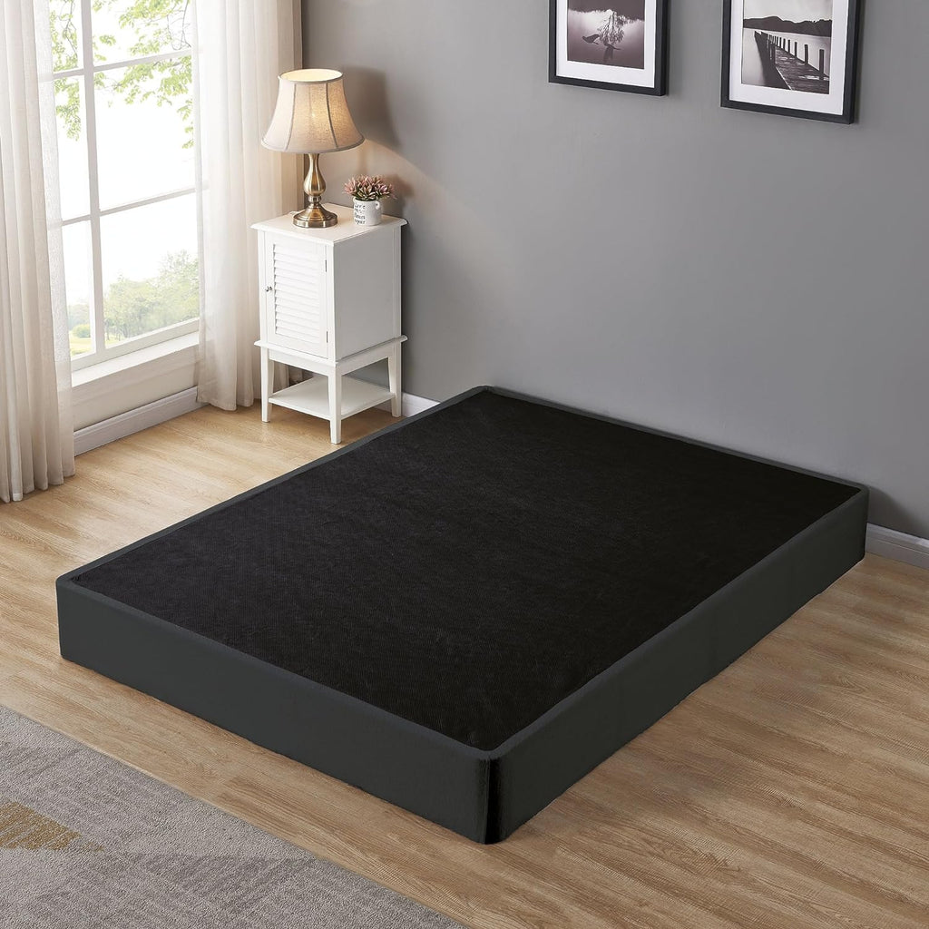 Queen Black Mattress Box Spring with Metal Foundation I831787
