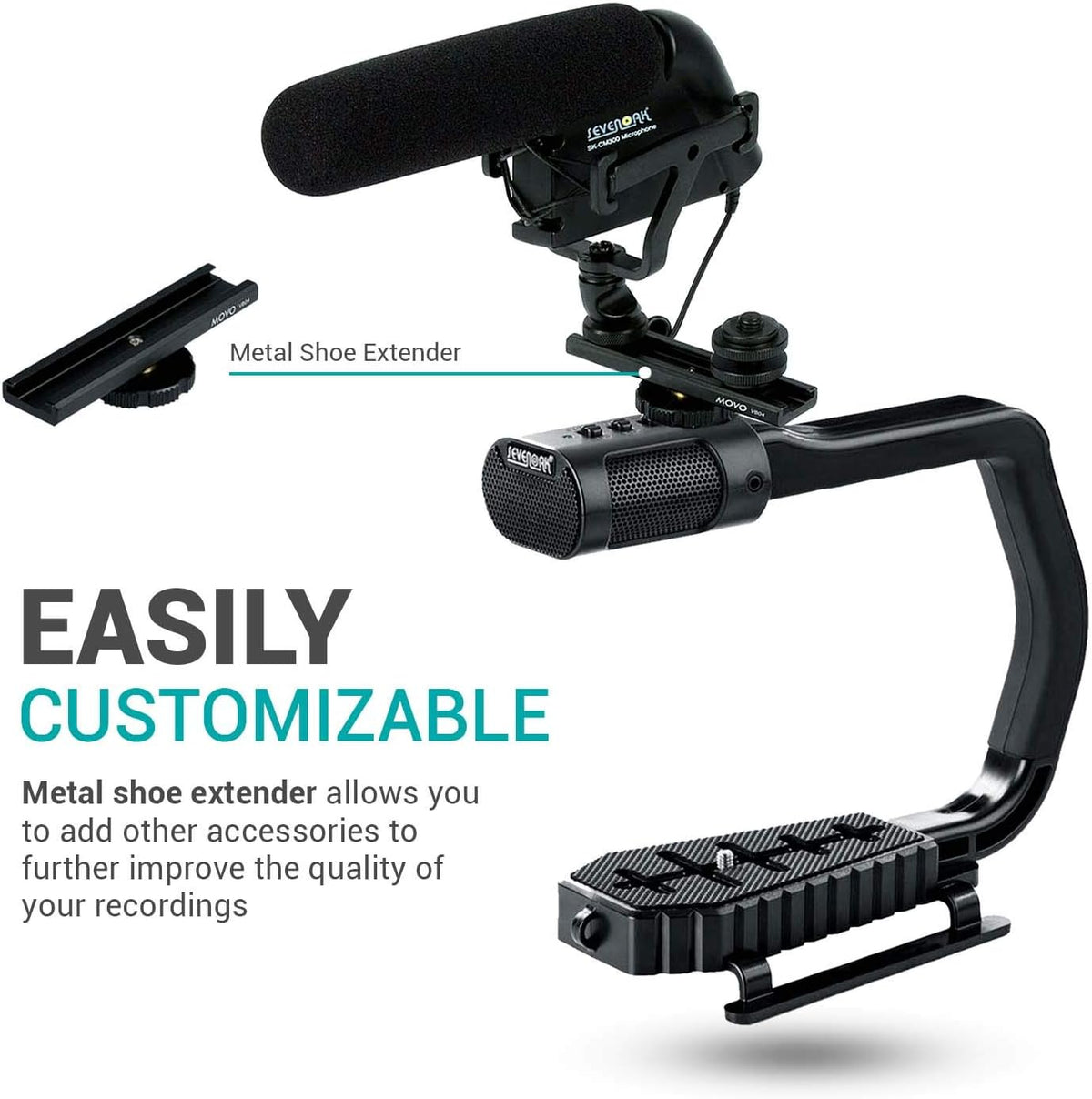 Camera Handle Grip with Stereo Microphone and LED Light P205978