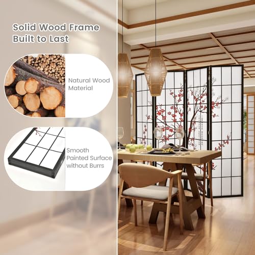 4 Panel 6FT Folding Privacy Screen, White Q78956