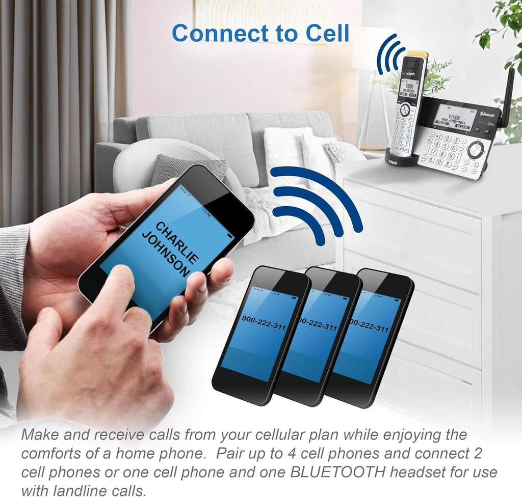 5 Handset DECT 6.0 Cordless Phone with Answering Machine K807