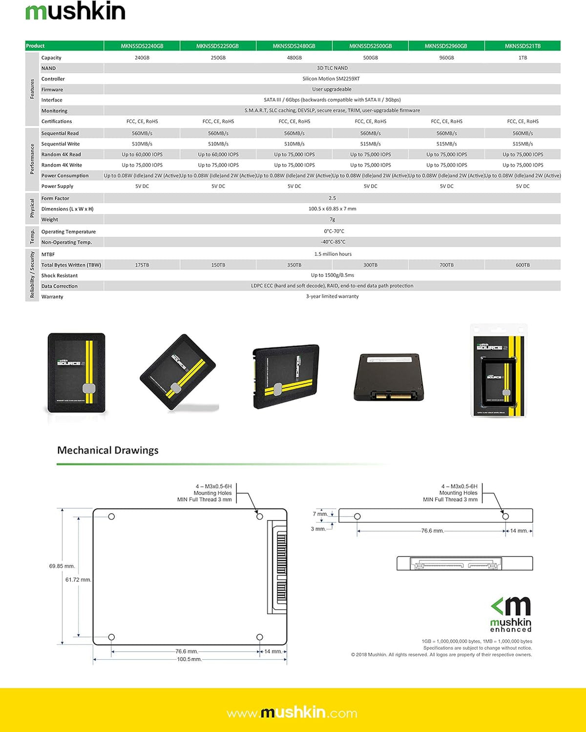 1TB 2.5 Inch SATA III Internal Solid State Drive P719492