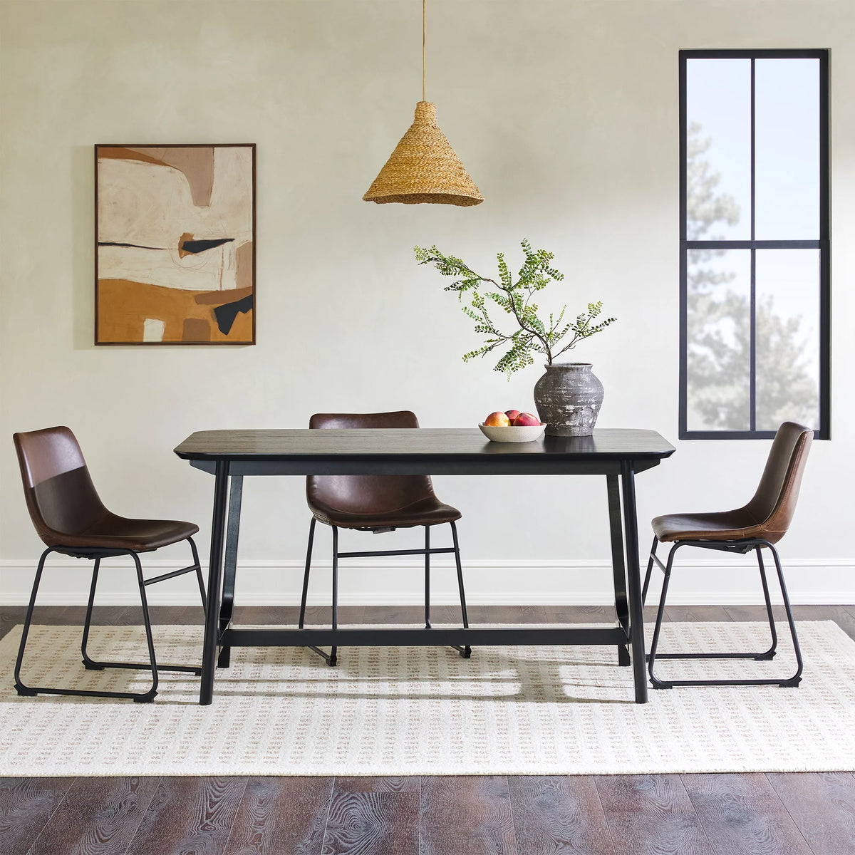59" Mid-Century Trestle Dining Table E5468