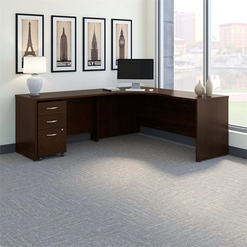 72"W Left Hand Corner Desk with Return and Mobile Cabinet N1192