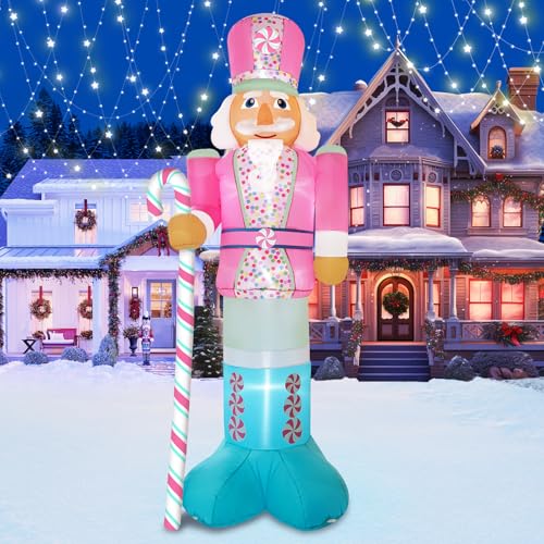 10FT Pink Inflatable Nutcracker with Built-in LED A591