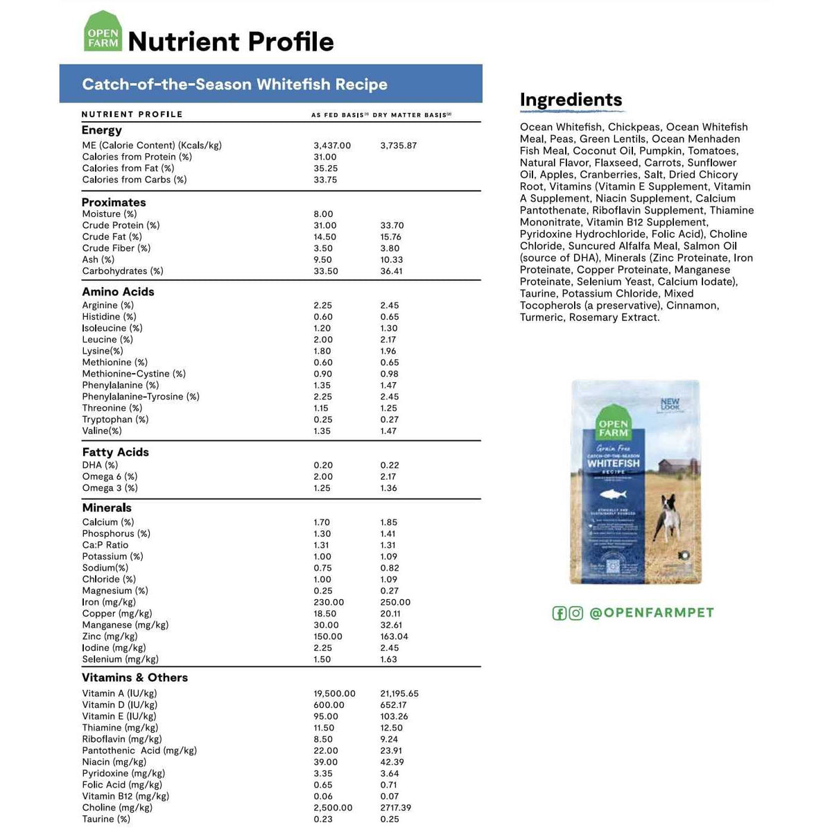 Grain Free Whitefish Dry Dog Food G185