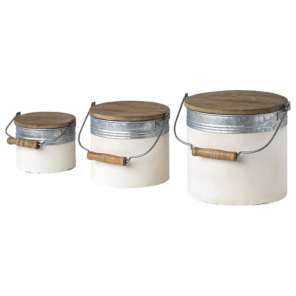 Metal Set of 3 Cylindrical Box Q266