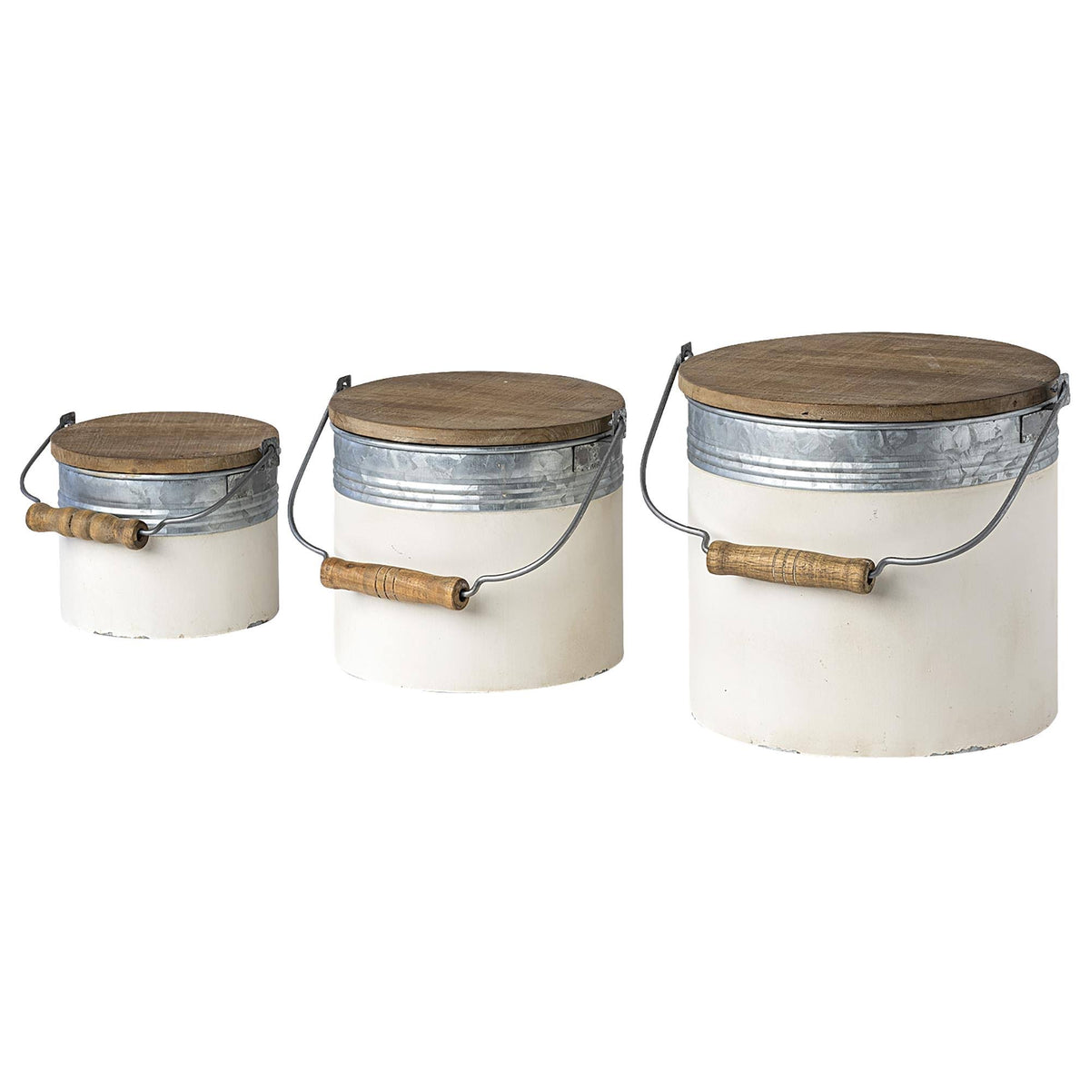 Metal Set of 3 Cylindrical Box Q266