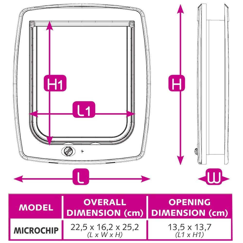White Microchip Cat Flap I1681
