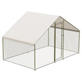 Large Metal Chicken Coop with Waterproof Cover, 9.8X6.5X6.5FT M66531