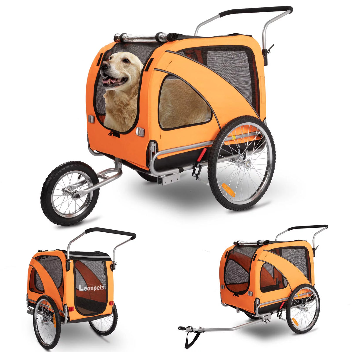 Red 3-in-1 Dog Bicycle Trailer and Stroller R766