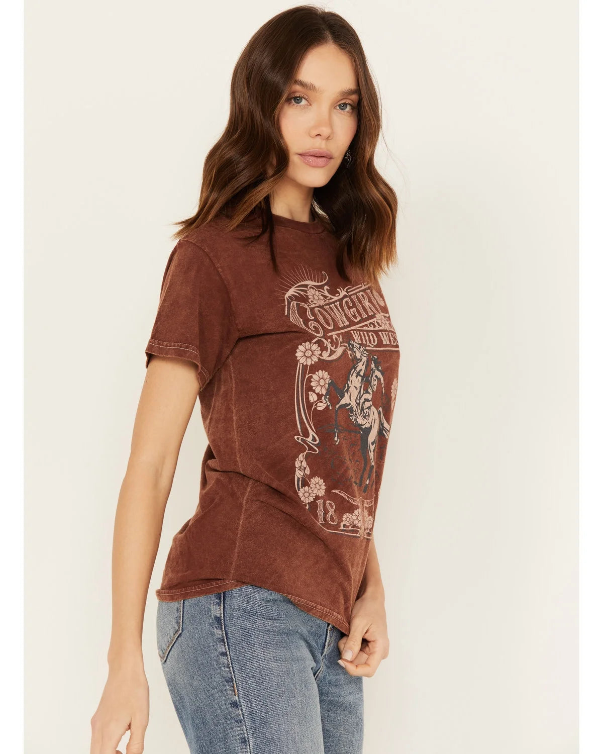Brown Cowgirl Graphic Tee O980338