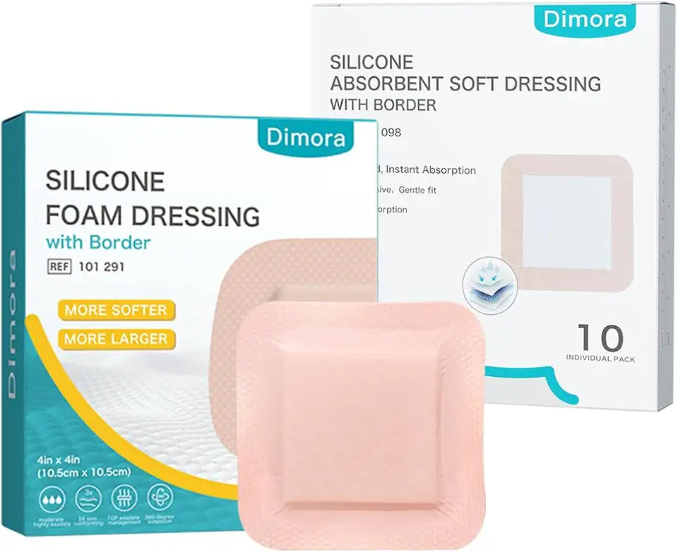 Silicone Super Absorbent Wound Dressings & Silicone Foam Dressing 4"x4" T3477