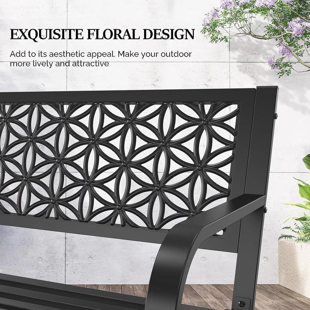 Yellow Metal Outdoor Bench N8949