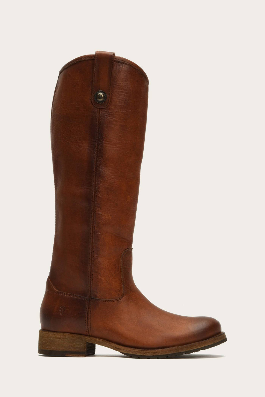 Black Button Lug Tall Boots G240