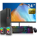 Desktop Computer with 24" FHD Monitor, RGB Speakers, Intel Core 3.7GHz, 16GB RAM, 256GB SSD, 500GB HDD, Keyboard & Mouse, Win10 Pro B413