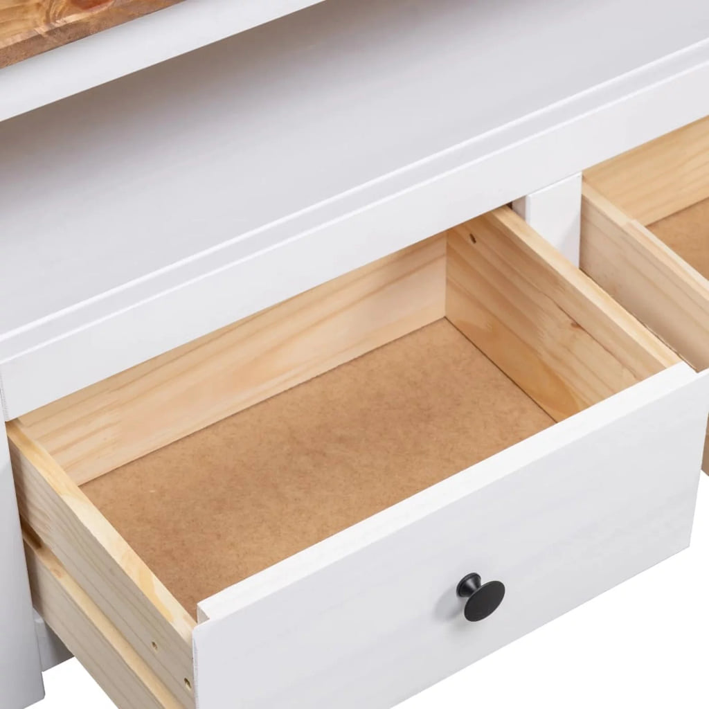 White Solid Pine Corner TV Stand E832