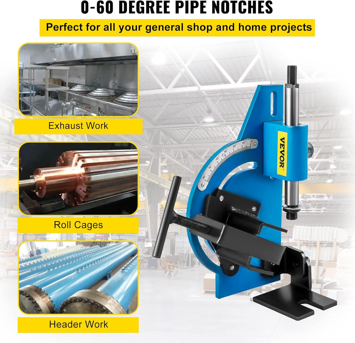 60 Degree Pipe Tubing Notcher with 13 Pc Hole Saw and Case Q2794