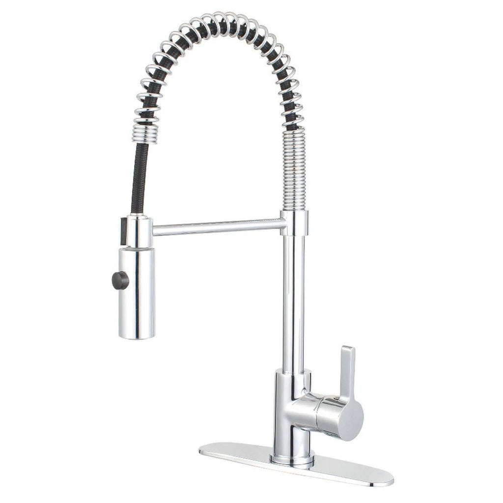 Satin Nickel Kitchen Faucet with Pull-Down Sprayer P791463