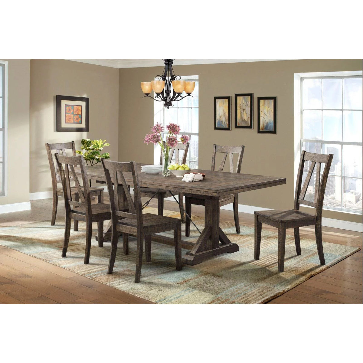 Wooden Side Chair Set I650786