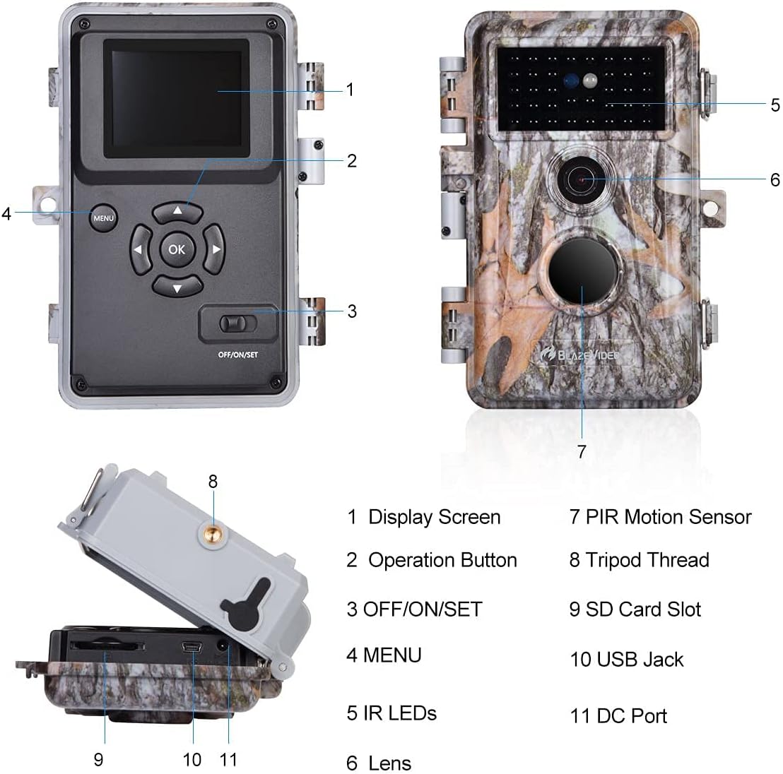 4-Pack 24MP 2304x1296P MP4 Video Trail Cameras M93643