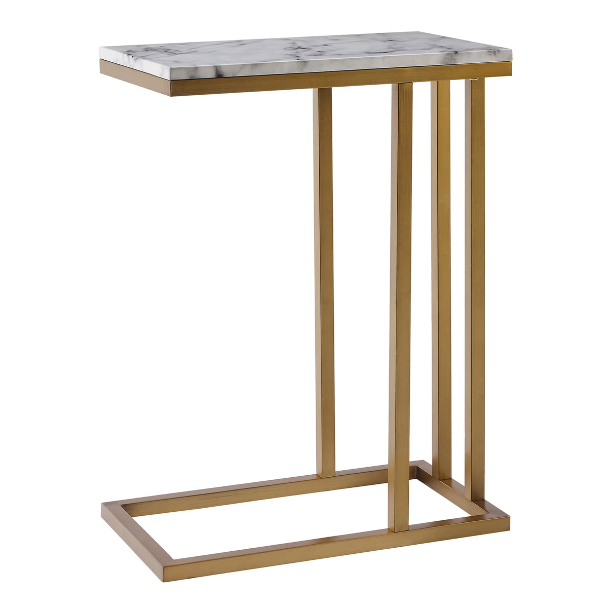 Marble-Look C Shape Side Table Z3355
