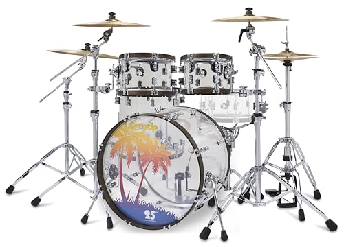 4-Piece Clear Acrylic Drum Set Shell Pack P8933