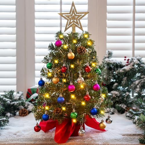 24" Mini Christmas Tree Tabletop Set with Clear LED Lights K70838