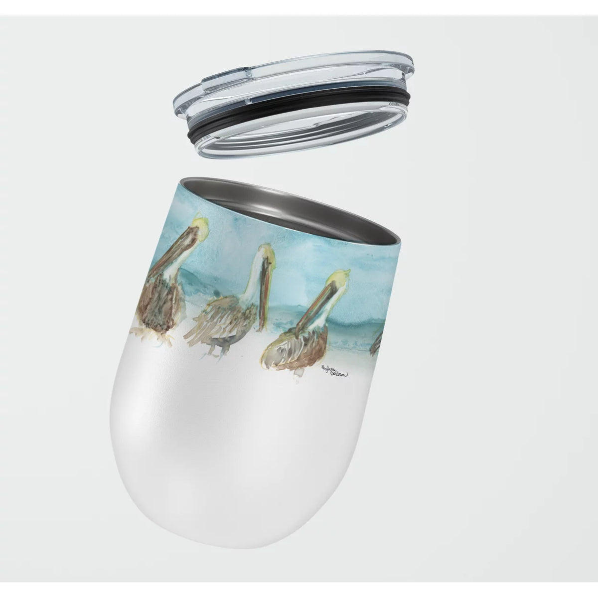 Pelicans Stainless Steel 12 oz Stemless Wine Glass I601081
