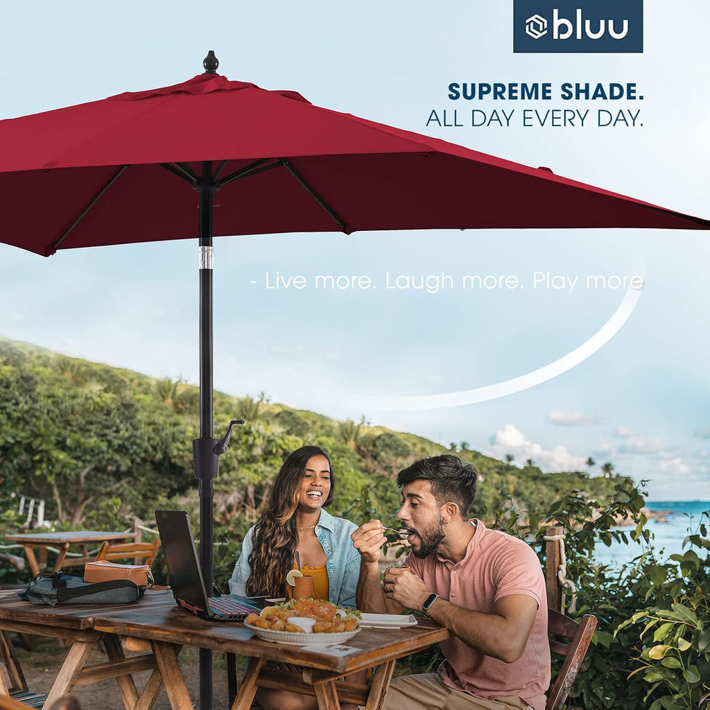 Olefin 6.6 x 9.8 FT Patio Umbrella (Apple Red) O9096
