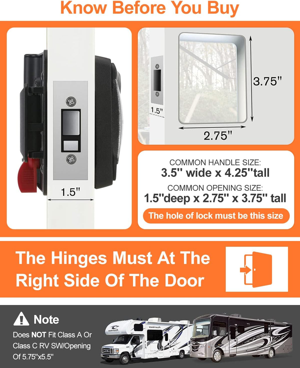 RV Keyless Entry Door Lock with Deadbolt and Backlit Keypad Y639195