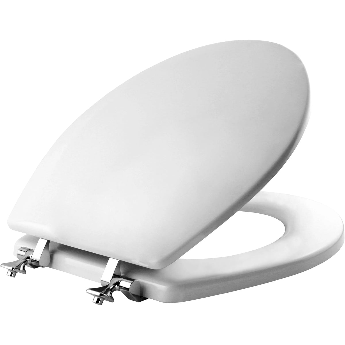 Round Enameled Wood Toilet Seat in White P948