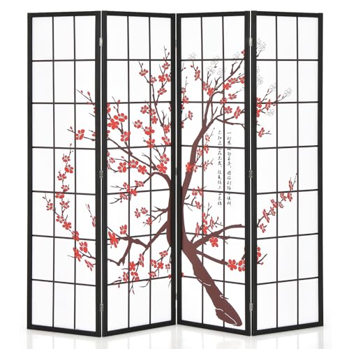 4 Panel 6FT Folding Privacy Screen, White Q78956
