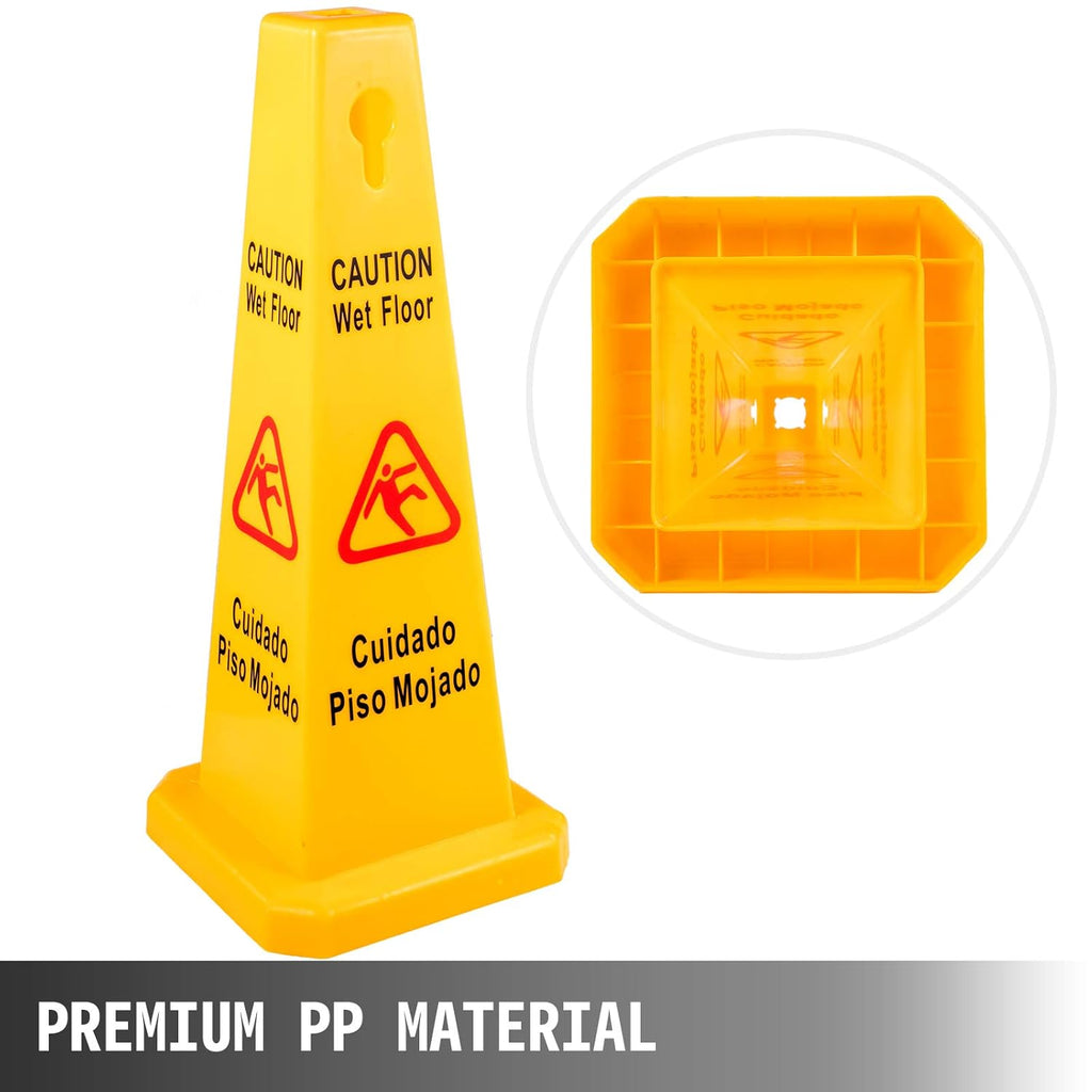 10 Pack 26-Inch Yellow 4 Sided Wet Floor Sign Y831244