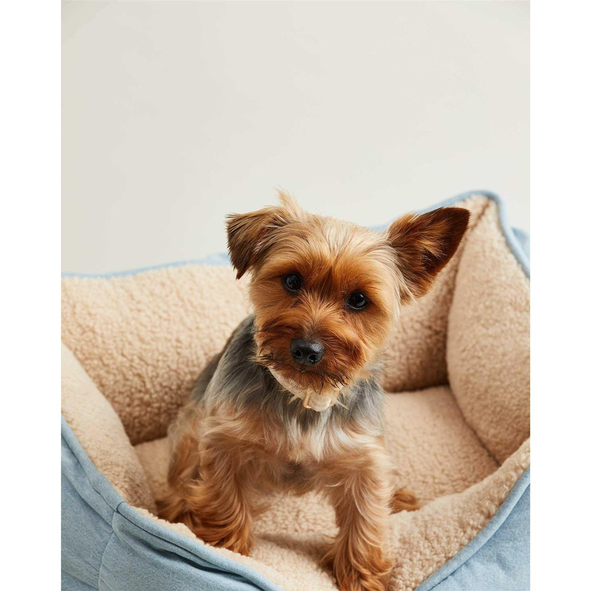 Blue Chambray Sherpa Pet Bed F10272