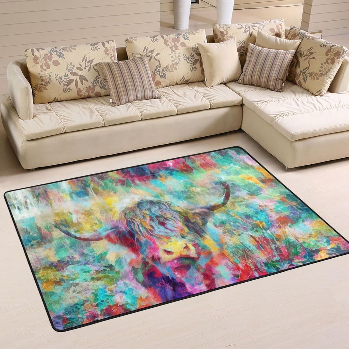 Colorful Non-Slip Cow Area Rug 36"×24" M47170