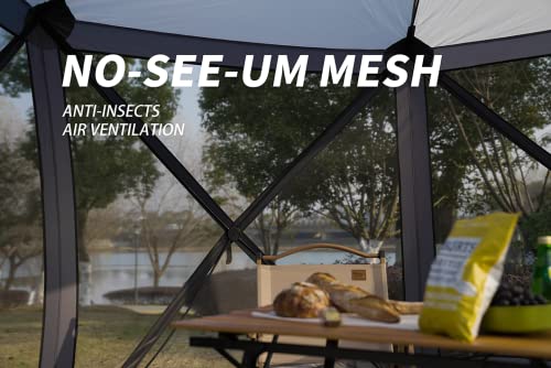 Grey 12'x12' 6 Sided Pop Up Gazebo Screen House J503