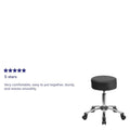 Black Ergonomic Stool with Chrome Base D26477