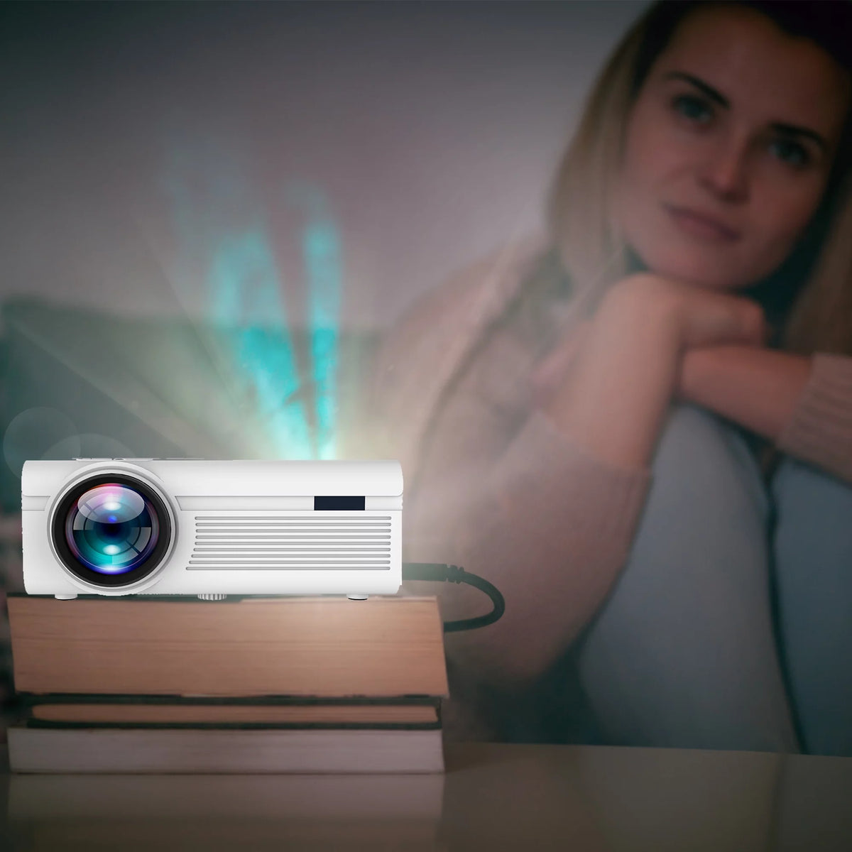 White LCD Home Theater Projector X34676