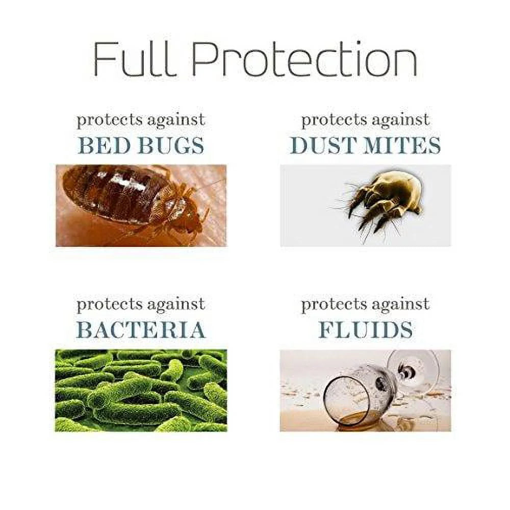 Hypoallergenic Waterproof Zippered Pillow Protector Queen Size H882517