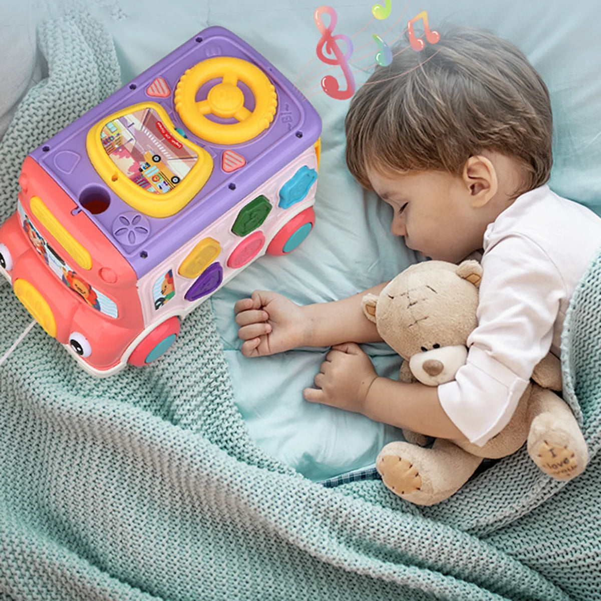 Toddler Music Bus Toys with Light Sound J35317
