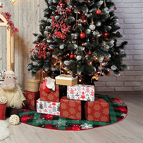Red 48 inches Plush Christmas Tree Skirt O5908