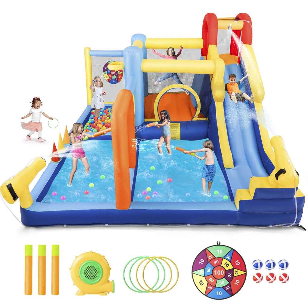 Inflatable Water Slide Bounce House with Splash Pool G340970